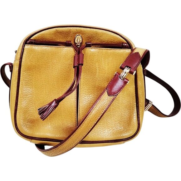 (L2) Cartier Crossbody Bag Brown Leather - Picture 1 of 9